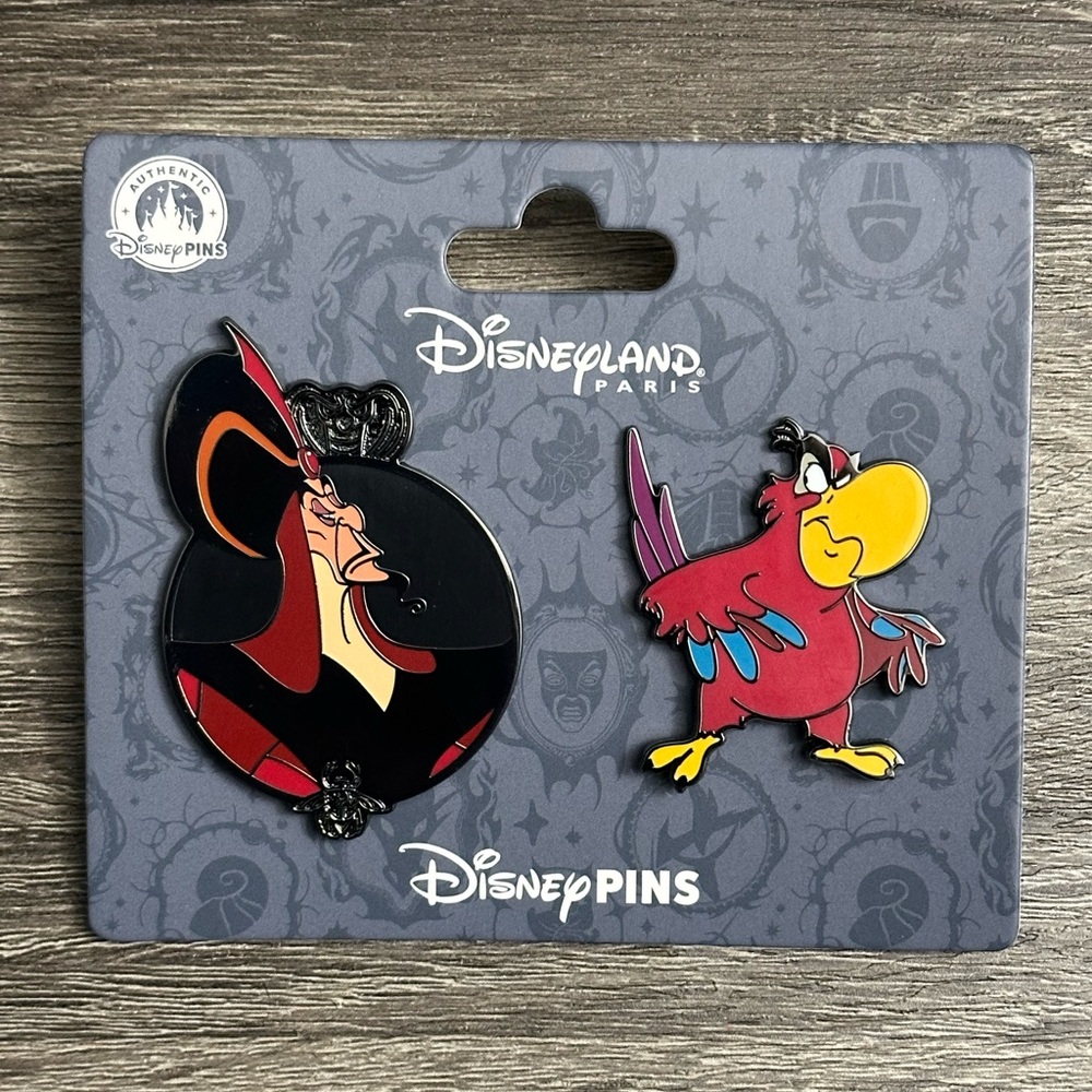 Disneyland Paris Jafar and Iago Villain & Sidekick Pin Set - Aladdin 2025